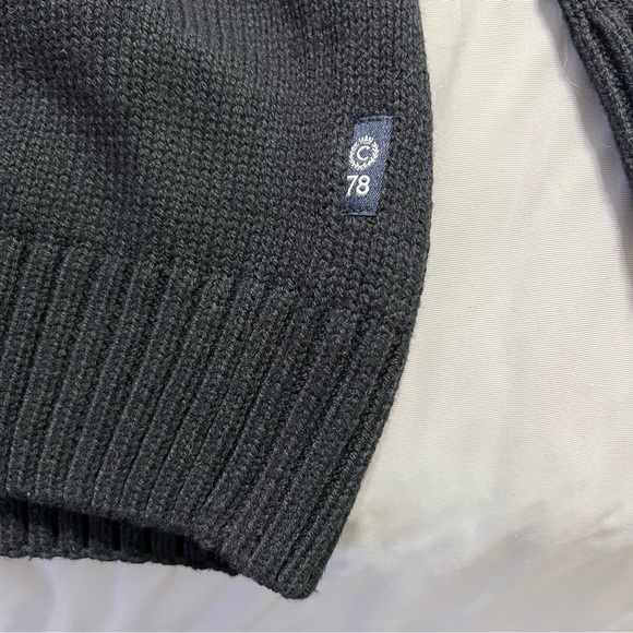 Chaps Mens Black and White Fair Isle Shawl Collar Cardigan Sweater size medium - Picture 7 of 9